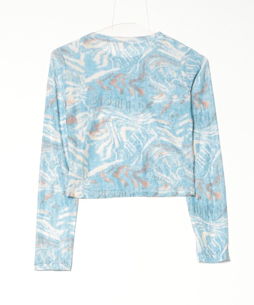 Vini(ヴィニ)の「【Vini】マーブル シアー トップス(Tシャツ/カットソー・レディース・ブルー・LARGE/MEDIUM)」の2枚目の写真