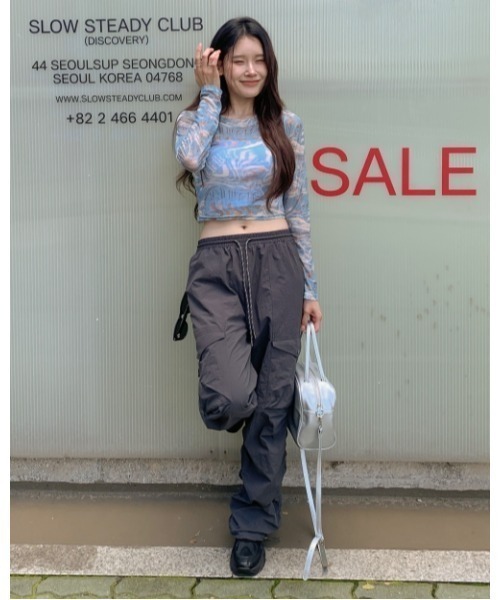 Vini(ヴィニ)の「【Vini】マーブル シアー トップス(Tシャツ/カットソー・レディース・ブルー・LARGE/MEDIUM)」の9枚目の写真