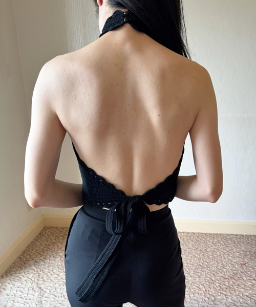 EDIT. FOR LULU(エディットフォールル)の「petite LULU クロシェホルタートップ(ニット/セーター・レディース・ブラック/ホワイト・FREE)」の21枚目の写真