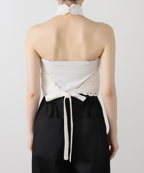 EDIT. FOR LULU（エディットフォールル）の「petite LULU クロシェホルタートップ（ニット/セーター・レディース・ブラック/ホワイト・FREE）」の15枚目の写真