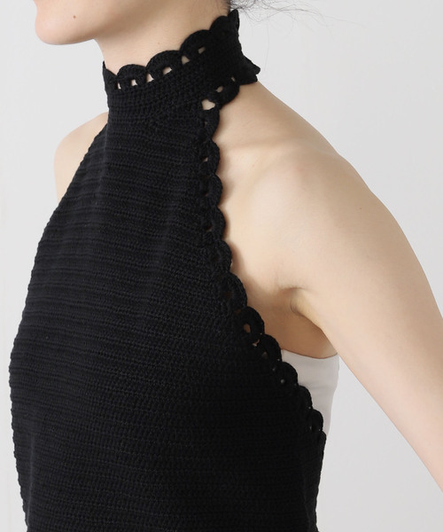 EDIT. FOR LULU（エディットフォールル）の「petite LULU クロシェホルタートップ（ニット/セーター・レディース・ブラック/ホワイト・FREE）」の17枚目の写真