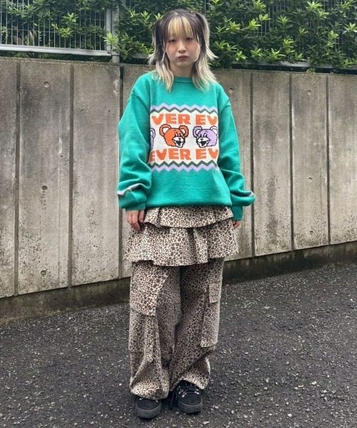 Candy Stripper(キャンディストリッパー)の「LEOPARD SKIRT パンツ(その他パンツ・レディース・ベージュ/ピンク・FREE)」の15枚目の写真