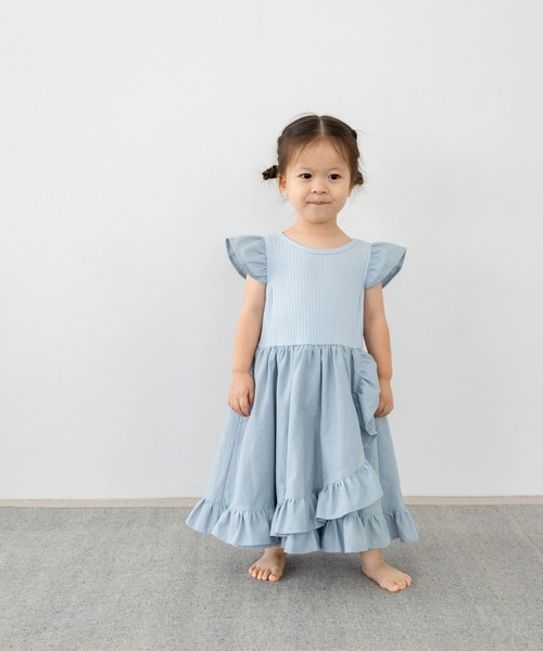 LOWRYS FARM(ローリーズファーム)の「marinaコットンフリルワンピース 493562(ワンピース・キッズ・アイボリー/ブラック/ブルー・130cm/110cm/120cm)」の3枚目の写真