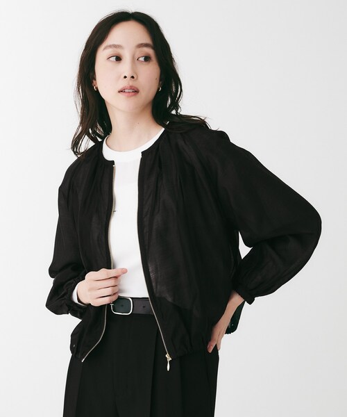 UNTITLED（アンタイトル）の「シアーローンブルゾン（ブルゾン・レディース・オフホワイト/ブラック・03/02/01）」の2枚目の写真