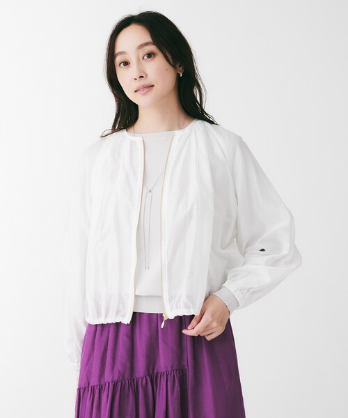 UNTITLED（アンタイトル）の「シアーローンブルゾン（ブルゾン・レディース・オフホワイト/ブラック・03/02/01）」の4枚目の写真