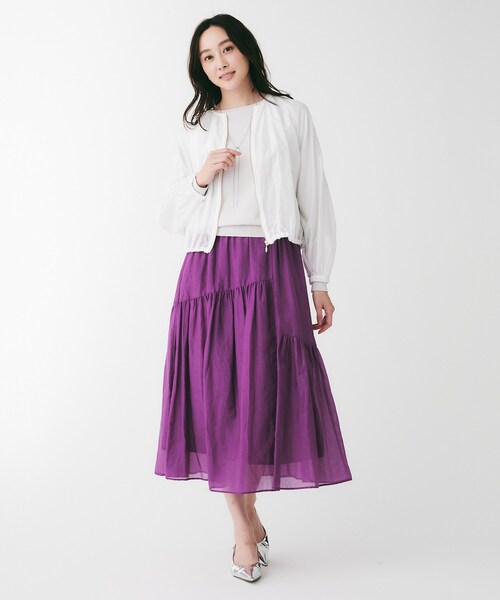 UNTITLED（アンタイトル）の「シアーローンブルゾン（ブルゾン・レディース・オフホワイト/ブラック・03/02/01）」の6枚目の写真