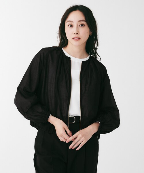 UNTITLED（アンタイトル）の「シアーローンブルゾン（ブルゾン・レディース・オフホワイト/ブラック・03/02/01）」の9枚目の写真