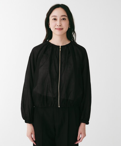 UNTITLED（アンタイトル）の「シアーローンブルゾン（ブルゾン・レディース・オフホワイト/ブラック・03/02/01）」の14枚目の写真