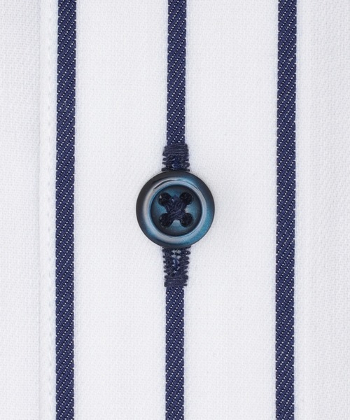 TOKYO SHIRTS（トウキョウシャツ）の「形態安定ノンアイロン ボタンダウン 長袖ビジネスワイシャツ（ビジネスシャツ・メンズ・ネイビー・首回り37cm-裄丈80cm/首回り37cm-裄丈84cm/首回り39cm-裄丈80cm/首回り39cm-裄丈84cm/首回り41cm-裄丈82cm/首回り41cm-裄丈86cm/首回り42cm-裄丈82cm/首回り42cm-裄丈86cm/首回り43cm-裄丈82cm/首回り43cm-裄丈86cm）」の4枚目の写真