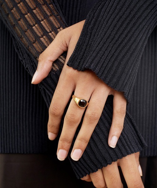 値下げ。fauvirame Black Spinel Signet Ring Black Spinel Signet Ring（リング）｜Fauvirame（フォーヴィ