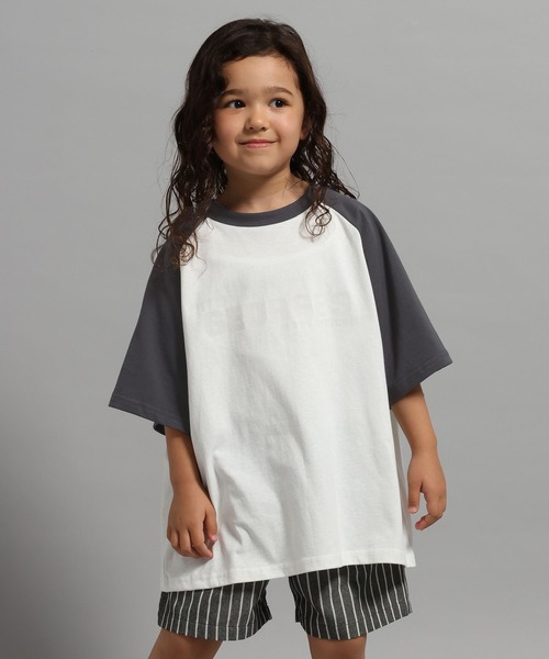 GEORGE'S(ジョージズ)の「【KIDS】ラグランロゴ Tシャツ(Tシャツ/カットソー・キッズ・ライトグレー系/ホワイト系・150cm/130cm/110cm)」の1枚目の写真