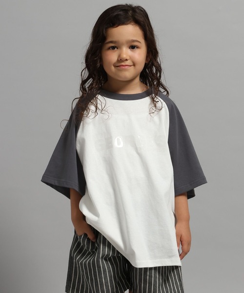 GEORGE'S(ジョージズ)の「【KIDS】ラグランロゴ Tシャツ(Tシャツ/カットソー・キッズ・ライトグレー系/ホワイト系・150cm/130cm/110cm)」の9枚目の写真