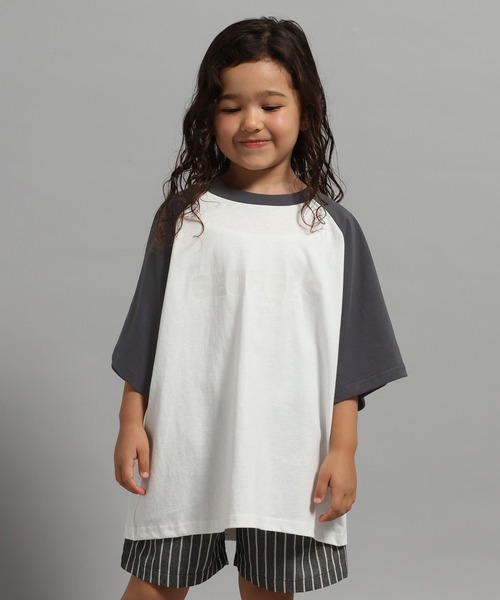GEORGE'S(ジョージズ)の「【KIDS】ラグランロゴ Tシャツ(Tシャツ/カットソー・キッズ・ライトグレー系/ホワイト系・150cm/130cm/110cm)」の7枚目の写真