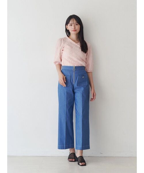 TONAL(トーナル)の「スモッキングJQアシメブラウス(シャツ/ブラウス・レディース・ブラック/ベビーピンク/オフホワイト・MEDIUM)」の6枚目の写真