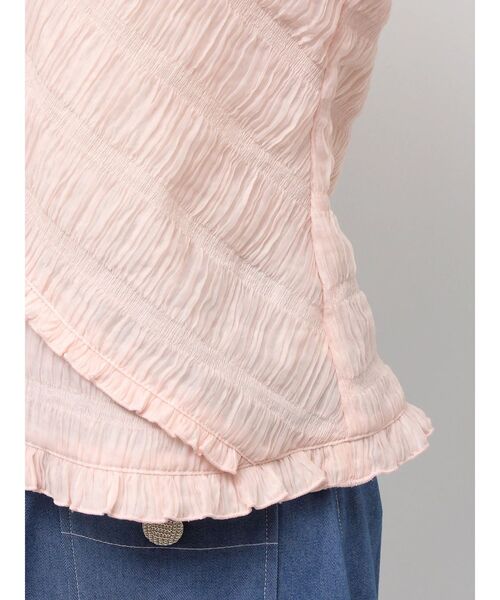 TONAL(トーナル)の「スモッキングJQアシメブラウス(シャツ/ブラウス・レディース・ブラック/ベビーピンク/オフホワイト・MEDIUM)」の16枚目の写真