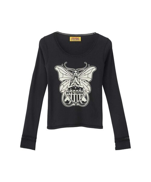 ヒステリックグラマー HYSTERIC GLAMOUR チビT 黒 HYSTERIC GLAMOUR - [ラスト1点] SMOKING GIRL チビTシャツ / ブラック