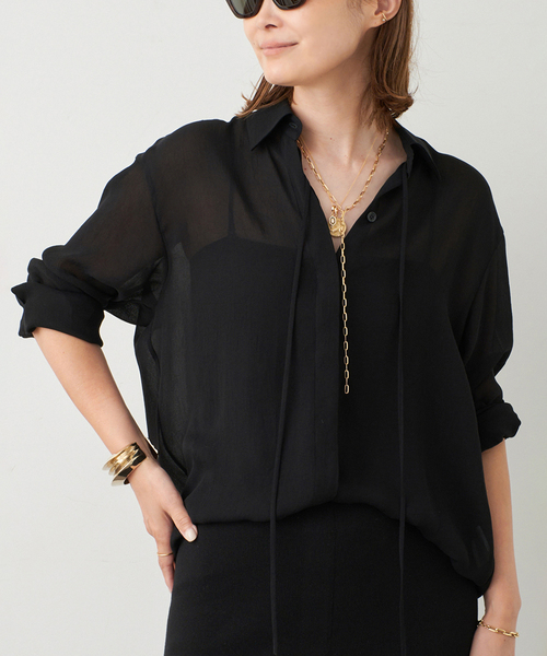 新品　未使用　トリアセシフォンシャツ トリアセ シフォン シャツ（シャツ/ブラウス）｜Deuxieme Classe