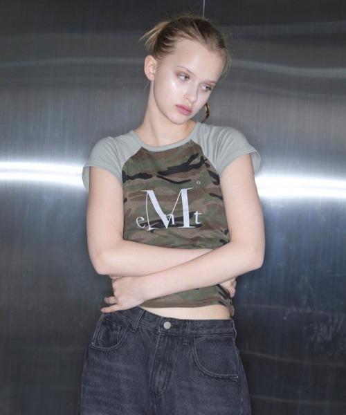 MUCENT（ムセント）の「MUCENT／カモＴ（Tシャツ/カットソー・レディース・チャコール/ベージュ・FREE）」の3枚目の写真