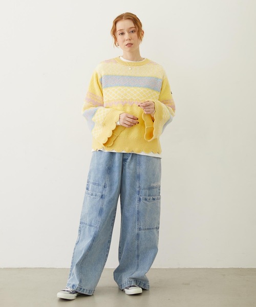 MILKFED.(ミルクフェド)の「BIG POCKET PANTS(デニムパンツ・レディース・ライトブルー/ライトインディゴブルー・S/M)」の14枚目の写真