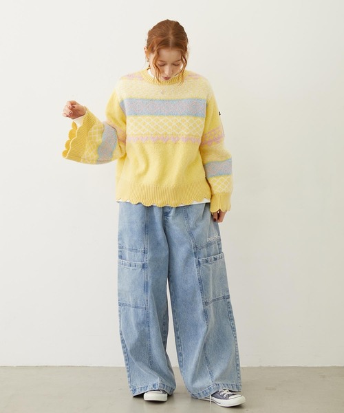 MILKFED.(ミルクフェド)の「BIG POCKET PANTS(デニムパンツ・レディース・ライトブルー/ライトインディゴブルー・S/M)」の15枚目の写真
