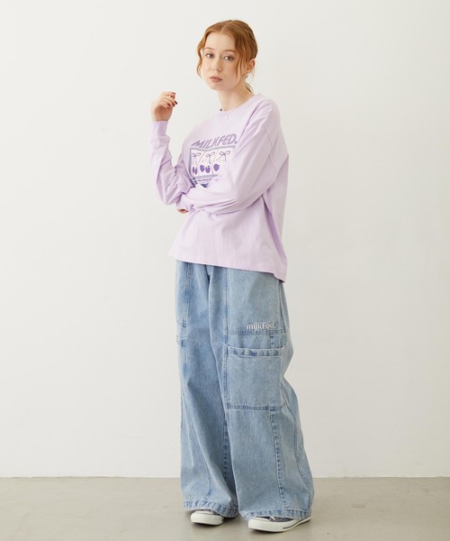 MILKFED.(ミルクフェド)の「BIG POCKET PANTS(デニムパンツ・レディース・ライトブルー/ライトインディゴブルー・S/M)」の19枚目の写真
