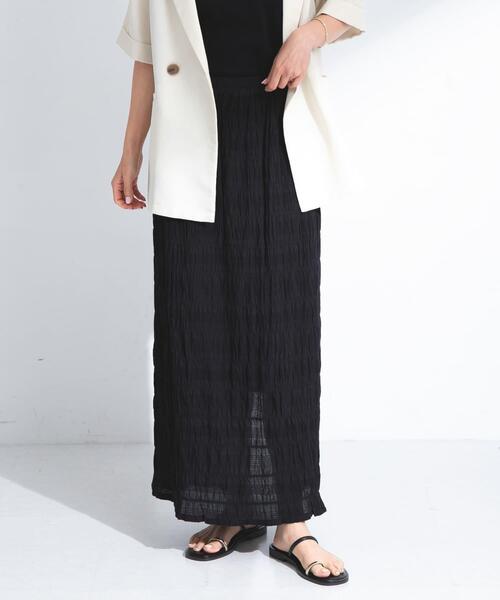 URBAN RESEARCH Sonny Label（アーバンリサーチサニーレーベル）の「コットンシャーリングIラインスカート（スカート・レディース・ブラウン/ブラック・FREE）」の2枚目の写真