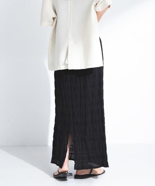 URBAN RESEARCH Sonny Label（アーバンリサーチサニーレーベル）の「コットンシャーリングIラインスカート（スカート・レディース・ブラウン/ブラック・FREE）」の4枚目の写真