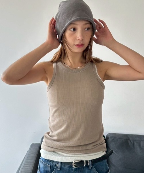 2PACKシアーリブタンクトップ（タンクトップ）｜HANNE（アン）の