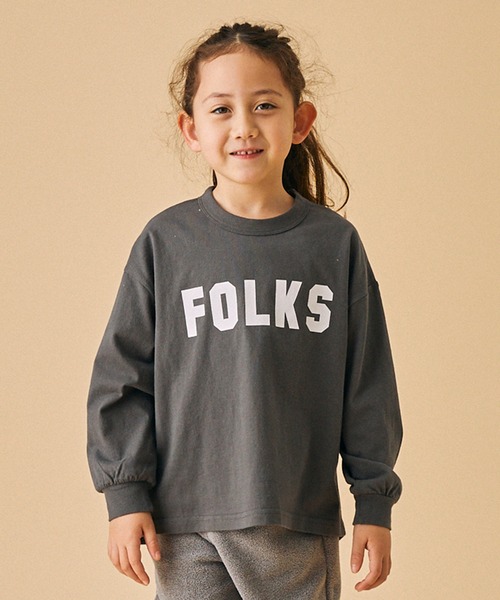 FOV（フォブ）の「FOV/フォブ FOLKS L/S Tシャツ（Tシャツ/カットソー・キッズ・チャコールグレー/ブラック/ベージュ系その他・S/M/L/XL）」の3枚目の写真