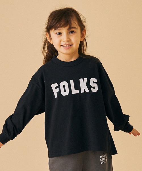 FOV（フォブ）の「FOV/フォブ FOLKS L/S Tシャツ（Tシャツ/カットソー・キッズ・チャコールグレー/ブラック/ベージュ系その他・S/M/L/XL）」の2枚目の写真