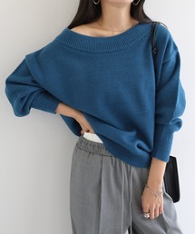 オフショルダー」に該当するトップス（ブルー・ネイビー/青色系