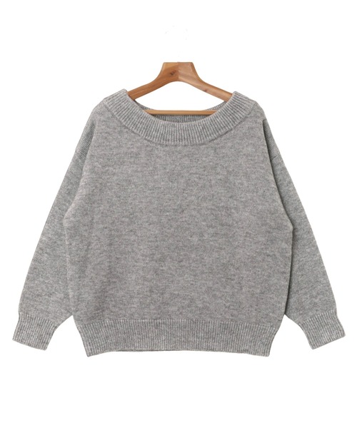 新色追加】ボリューム袖オフショルダーニットトップス（ニット