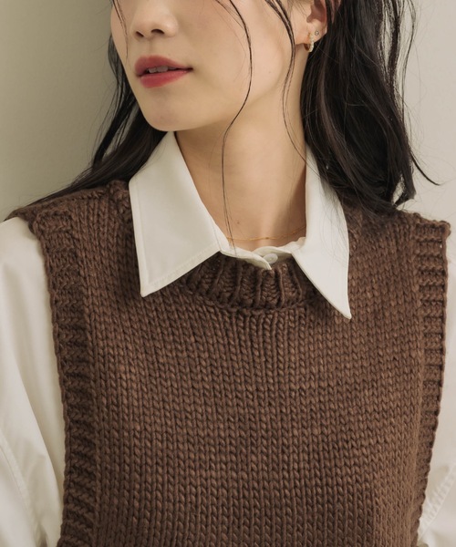 NEUNA(ヌナ)の「フリンジベスト(ベスト・レディース・アイボリー/ブラウン・FREE)」の21枚目の写真