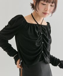 mystic | 【羽織りとしても◎】スクエアネック シャーリングカーディガン(カーディガン/ボレロ)