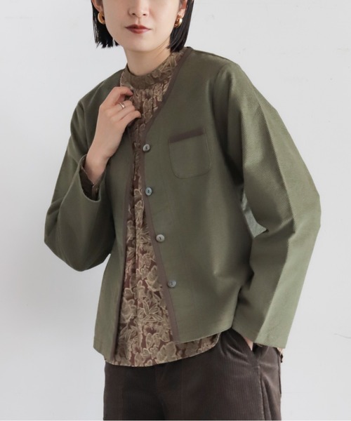 別珍ストレッチ パイピングカーディガン | NOMBRE IMPAIR