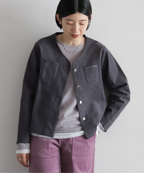 別珍ストレッチ パイピングカーディガン | NOMBRE IMPAIR