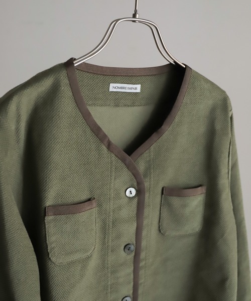 別珍ストレッチ パイピングカーディガン | NOMBRE IMPAIR