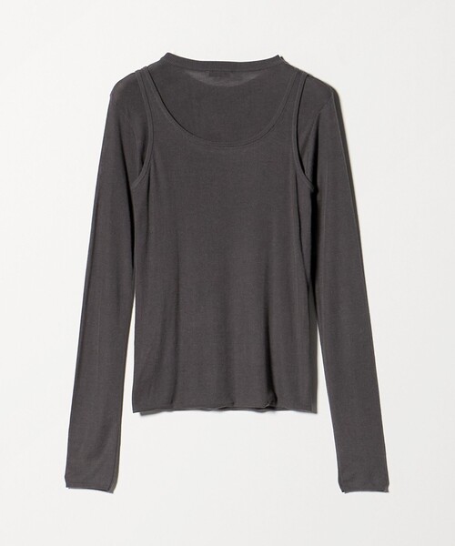 ATON（エイトン）の「＜ATON＞リブタンクレイヤードカットソー（Tシャツ/カットソー・レディース・ライトピンク/ダークグレー・02）」の3枚目の写真