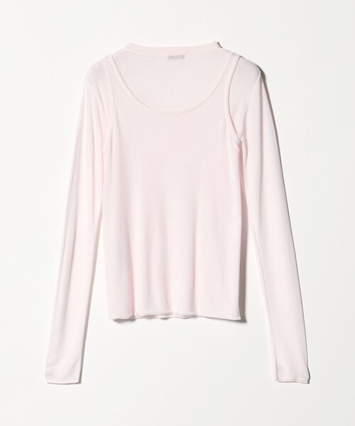 ATON（エイトン）の「＜ATON＞リブタンクレイヤードカットソー（Tシャツ/カットソー・レディース・ライトピンク/ダークグレー・02）」の8枚目の写真