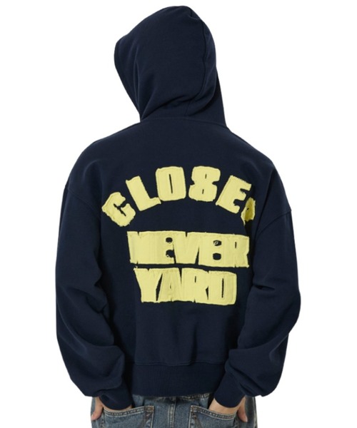 OY(オーワイ)の「『OY/オーワイ』CUTOUT PATCH HOODIE/カットアウトパッチプルオーバーパーカー(パーカー・レディース・ブラック/ネイビー・L/M)」の2枚目の写真