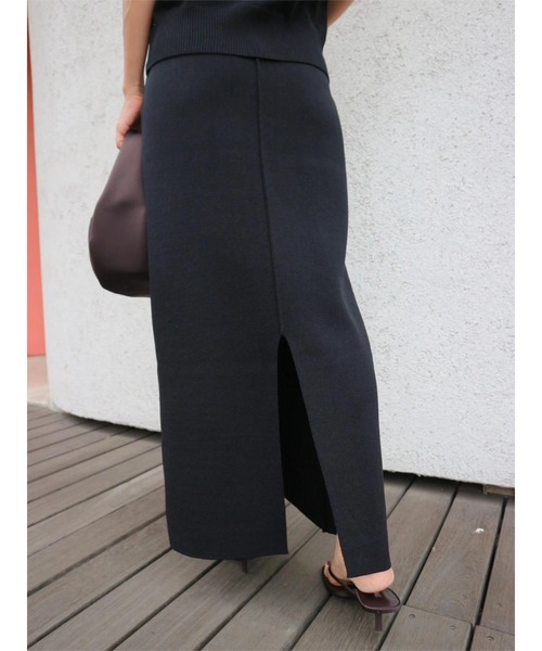 TRUNC（トランクエイティーエイト）の「Dry touch Knit Skirt（スカート・レディース・ブラック/ブラウン・FREE）」の4枚目の写真