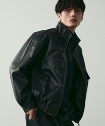 Shoowtime（ショウタイム）の「Stand collar synthetic leather blouson / スタンドカラー合成皮革ブルゾン（ブルゾン）」