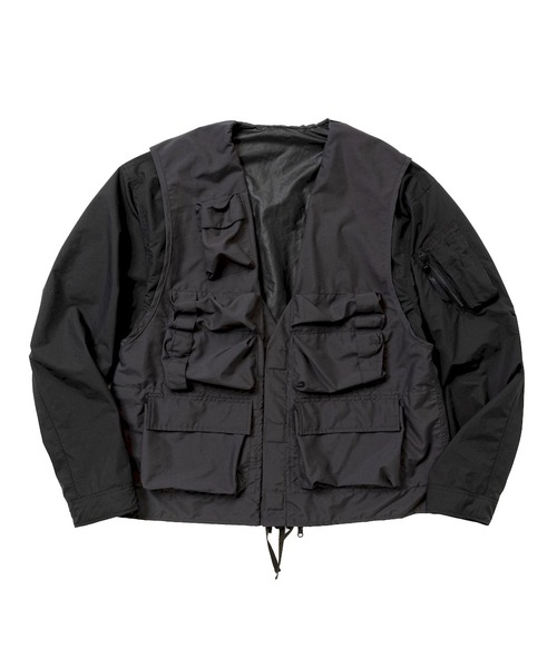 meanswhile（ミーンズワイル）の「Paper Touch Reversible 4Way JKT（MA-1・メンズ・ネイビー/ベージュ/ブラック・3(L)/2(M)）」の2枚目の写真