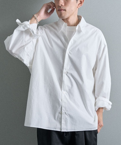 CRAFT STANDARD BOUTIQUE(クラフトスタンダードブティック)の「ショート丈ブロードシャツ(シャツ/ブラウス・メンズ・ホワイト/ブルー/チャコールグレー/グレー/ブルー系その他6・M/L/S)」の2枚目の写真