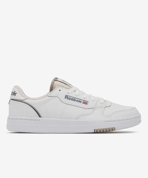 Reebok(リーボック)の「フェーズ コート / PHASE COURT(スニーカー・メンズ・ホワイト×ブルー/ホワイト・22.5cm/23.0cm/23.5cm/24.5cm/24.0cm/25.0cm/25.5cm/26.0cm/26.5cm/27.0cm/27.5cm/28.0cm/28.5cm/29.0cm/30.0cm)」の1枚目の写真