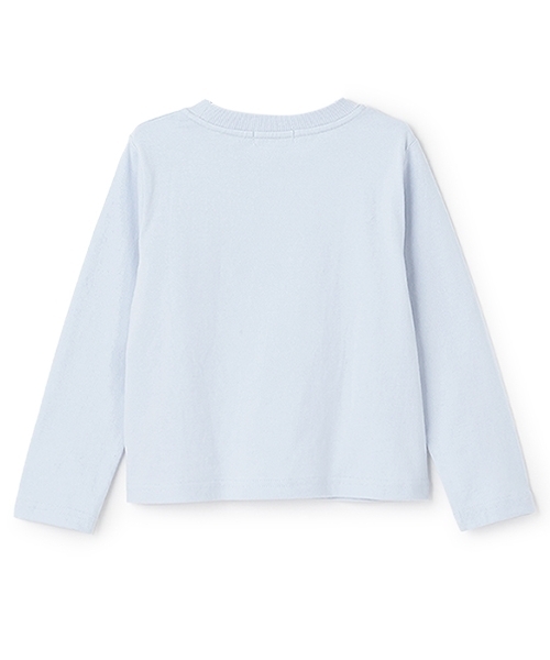 X-girl Stages(エックスガールステージス)の「【TBSドラマ フェイクマミー 着用アイテム】PVCロゴ長袖Tシャツ(Tシャツ/カットソー・キッズ・ライトブルー/オフホワイト/ブラック・110cm/140cm/130cm/120cm/100cm)」の4枚目の写真