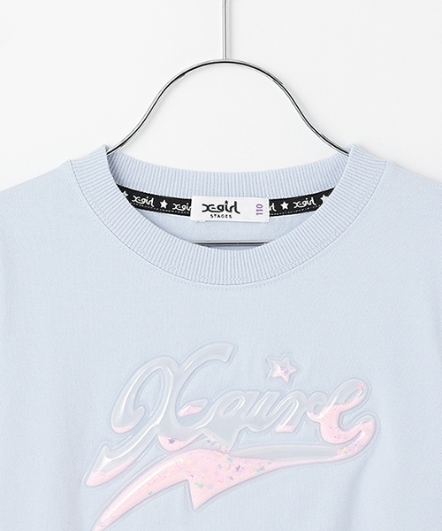 X-girl Stages(エックスガールステージス)の「【TBSドラマ フェイクマミー 着用アイテム】PVCロゴ長袖Tシャツ(Tシャツ/カットソー・キッズ・ライトブルー/オフホワイト/ブラック・110cm/140cm/130cm/120cm/100cm)」の5枚目の写真