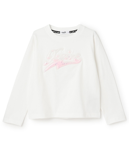 X-girl Stages(エックスガールステージス)の「【TBSドラマ フェイクマミー 着用アイテム】PVCロゴ長袖Tシャツ(Tシャツ/カットソー・キッズ・ライトブルー/オフホワイト/ブラック・110cm/140cm/130cm/120cm/100cm)」の11枚目の写真