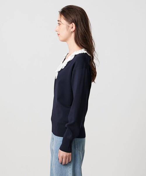 スカラップ レース フリル ニット‐ウォッシャブル‐（ニット/セーター