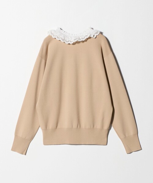 UNITED ARROWS(ユナイテッドアローズ)の「スカラップ レース フリル ニット‐ウォッシャブル‐(ニット/セーター・レディース・ネイビー/ベージュ/ブラック・FREE)」の16枚目の写真
